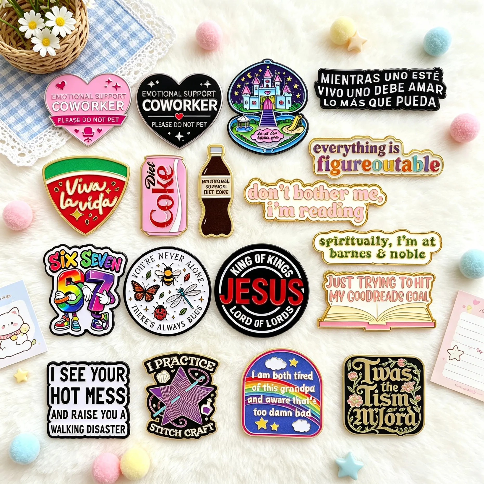 Women Accessories Quotes - Rainbow SIX SEVEN Quotes Broche voor