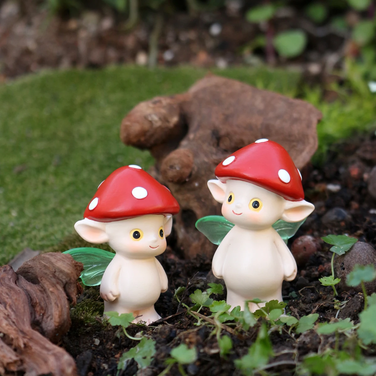 2PCS Mushroom Elf, Resin Material, Outdoor Courtyard Lawn Bonsai Home Decoration, Valentine's Day Gift, Easter Gift