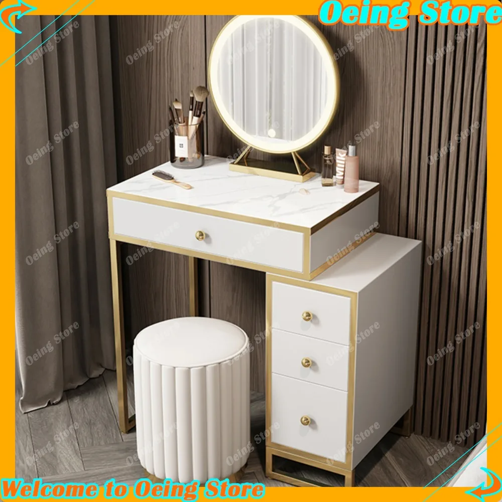 

European Black Dressing Table Chair Organizer Beauty Handles Dressing Table Flower Jewelry Espejo Tocador Home Decoraction
