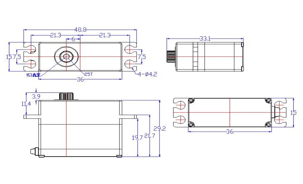 Magnetic Encoding STS3045M 360 Degree With Feedback Voltage Servo Motor Position Control in Radio Control Toys Car Rc