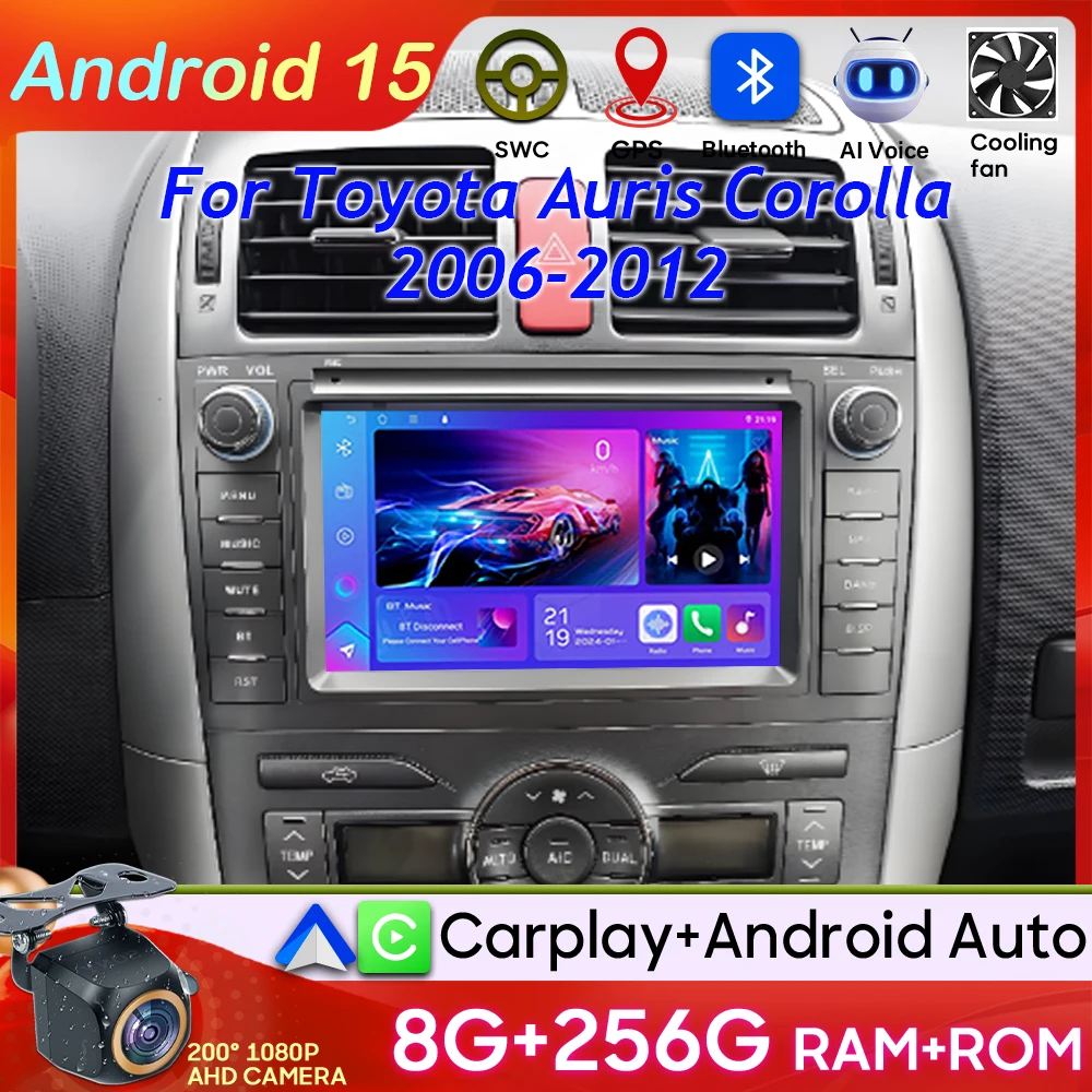 

Carplay For Toyota Auris Corolla 2006-2012 Android Auto Video GPS Navigation DSP Car Radio Car Monitor 5G Wifi Display Stereo 2k