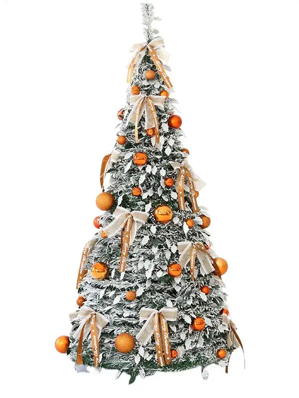 1.5m Foldable Christmas Tree Telescopic Artificial Christmas Tree  Pop Up Christmas Tree with Decorations Christmas Tree decor