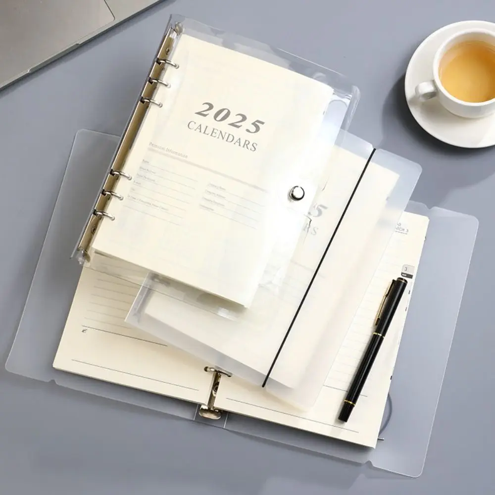 Minimalist A6 2025 Agenda Book English with Calendar Loose-leaf Notebook To Do List Daily Weekly Monthly Planner School Office