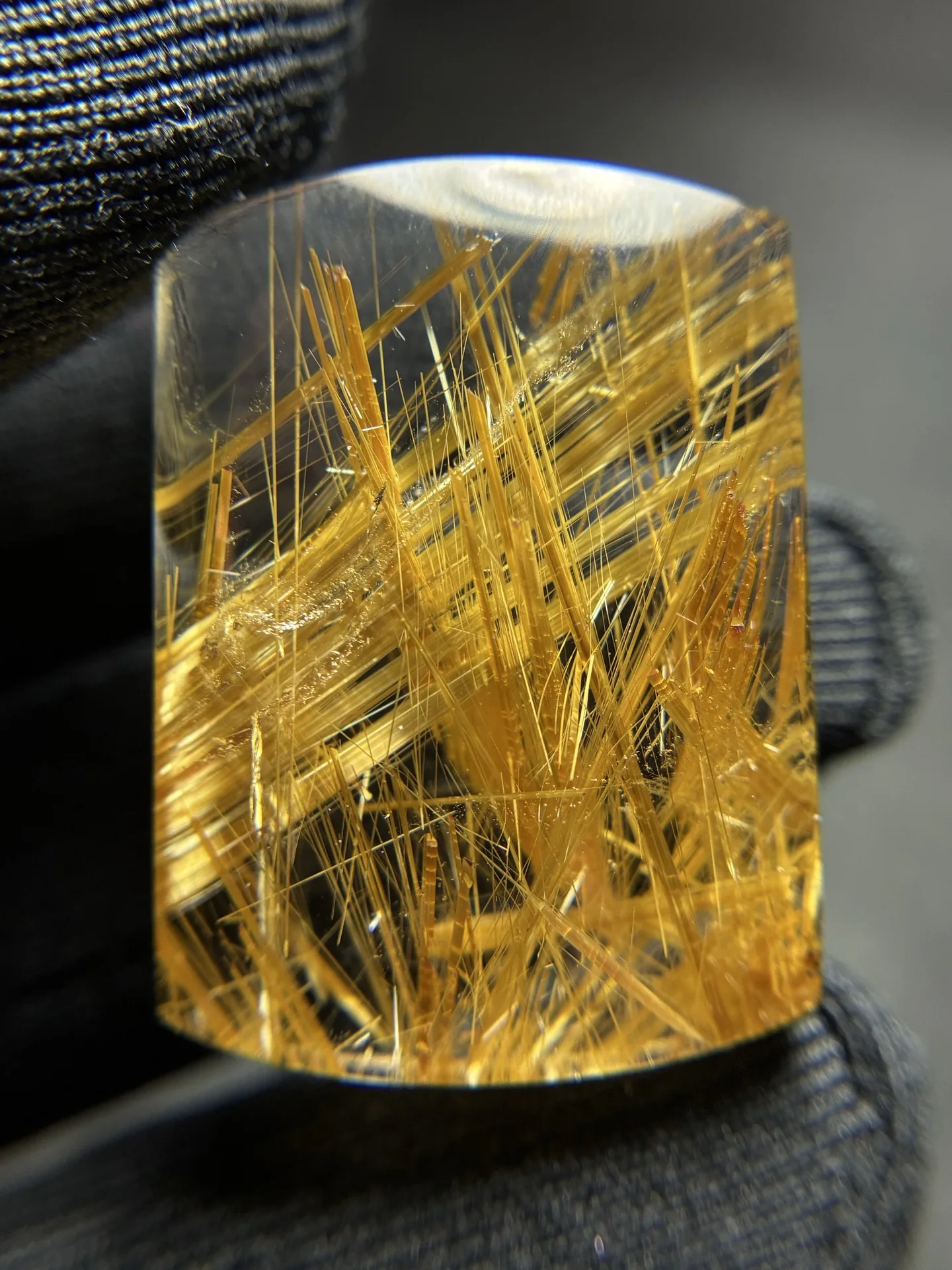 Natural Gold Rutilated Quartz Pendant Rectangle Rare Rutilated Jewelry 30x17.4x10.3mm Men Women Brazil AAAAAAA