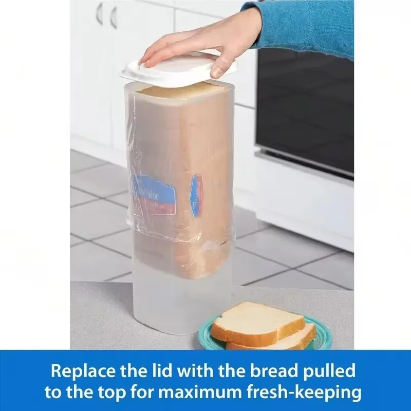 Plastic Sandwich Bread Holder with Airtight Lid Bread Dispenser Fresh Bread Storage Container for Kitchen Organizador