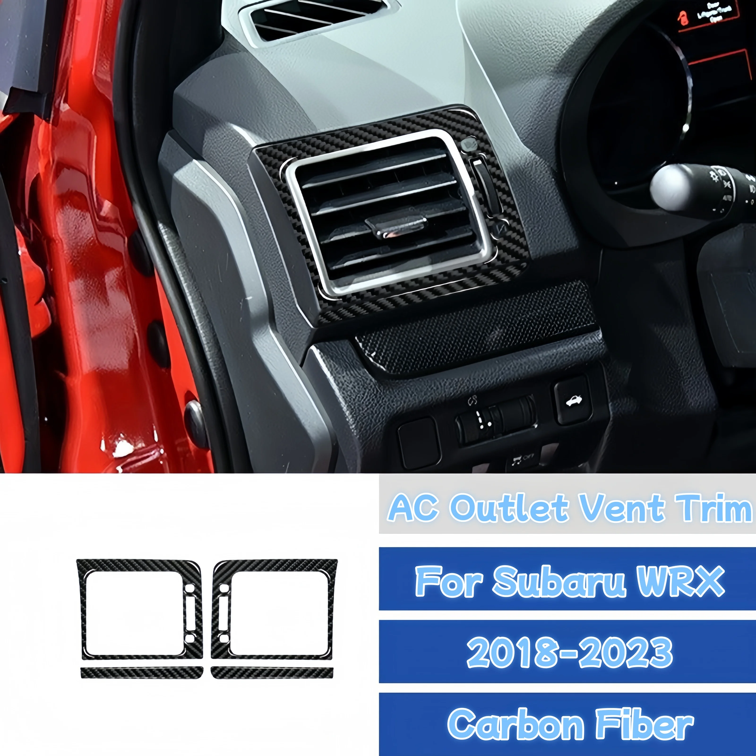 

For Subaru WRX 2018-2023 Carbon Fiber Car Air Conditioning Outlet Vent Frame Trim Cover Decorative Sticker Interior Accessories