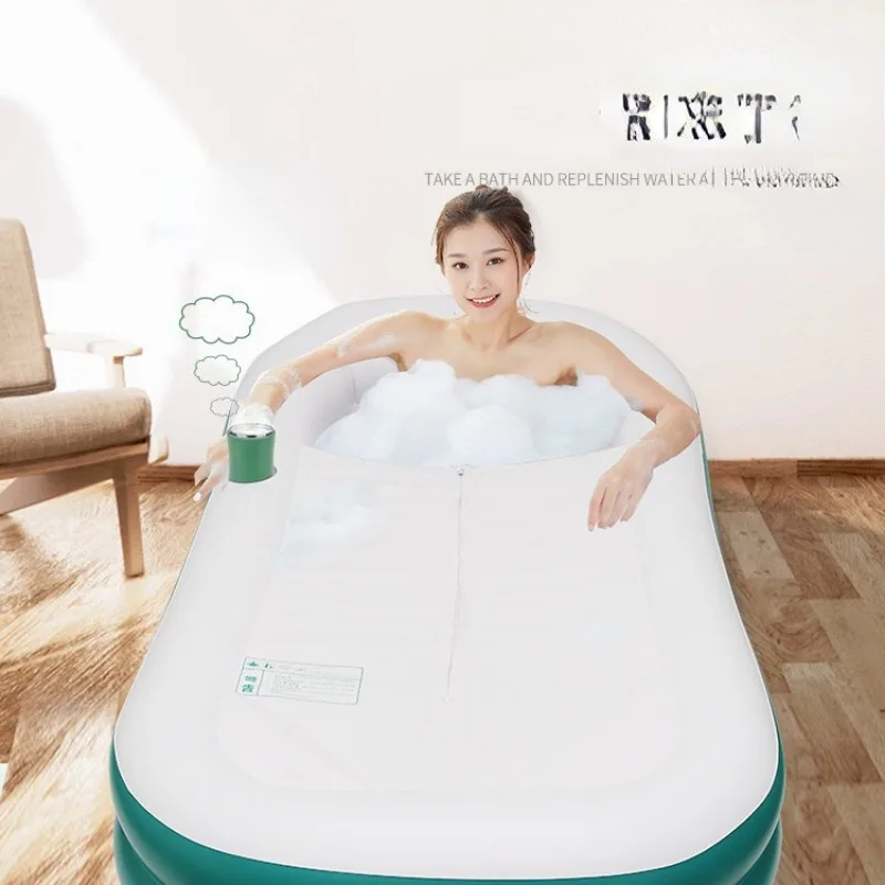 Household Large Folding Bathtub Portable Water Tub Indoor Room for Adult Children Spa Bath Thickened Inflatable Bathtub