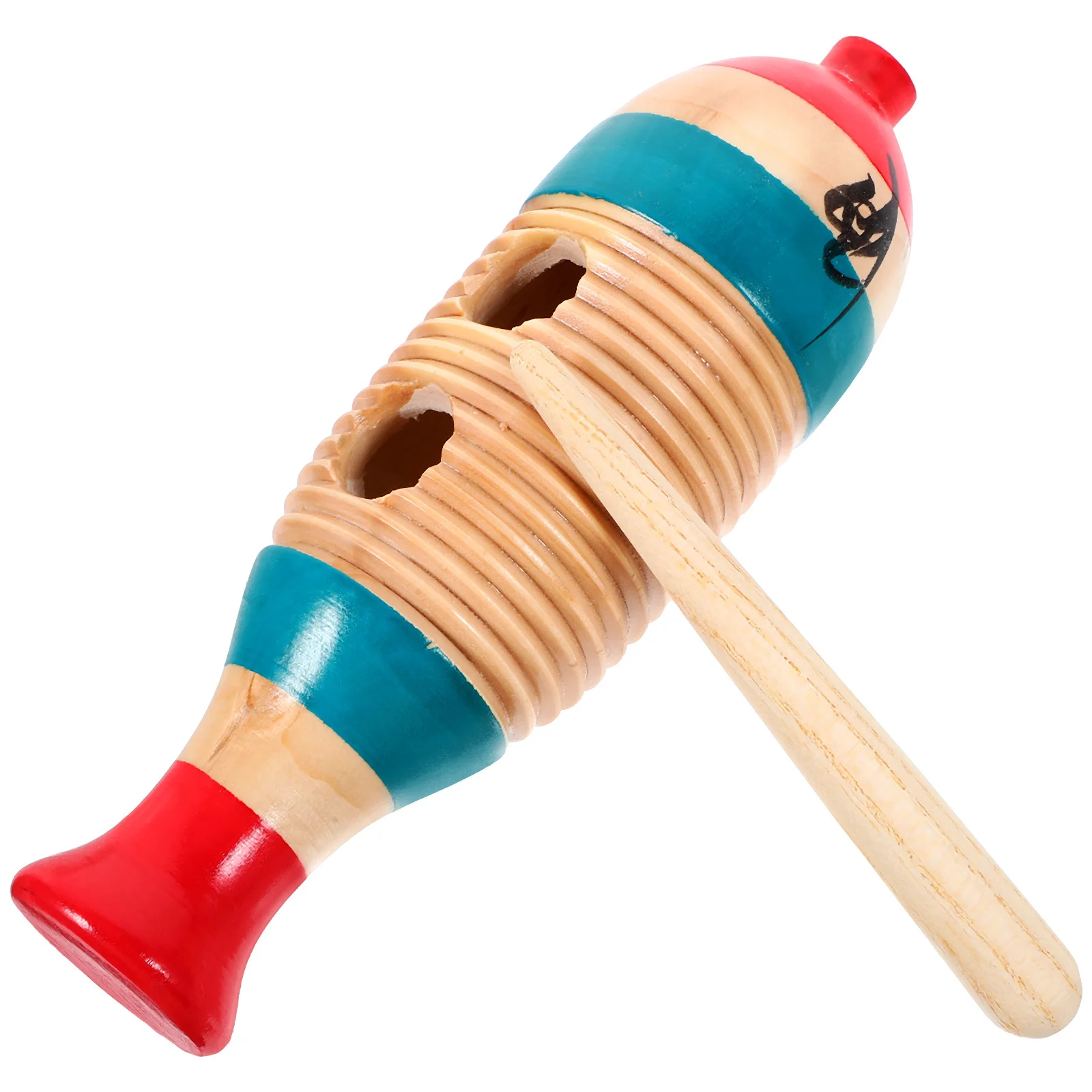

2Sets Fish Shaped Wooden Guiro Music Instruments Beginner Percussion Instrument for Early Education Guiro Music Instrument