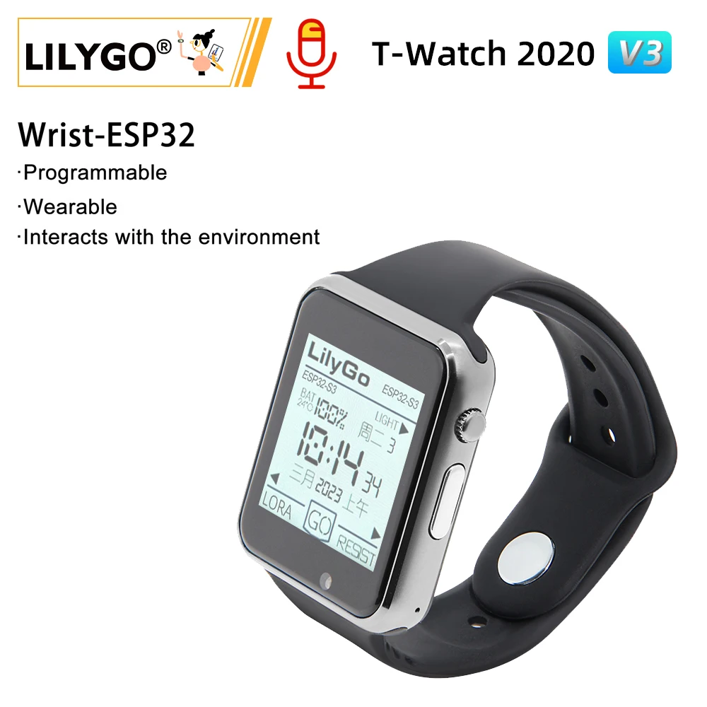 

LILYGO TTGO T-Watch 2020 V3 470mAh ESP32 DIY Programmable Development Watch with Microphone and Infrared Sensor for Arduin
