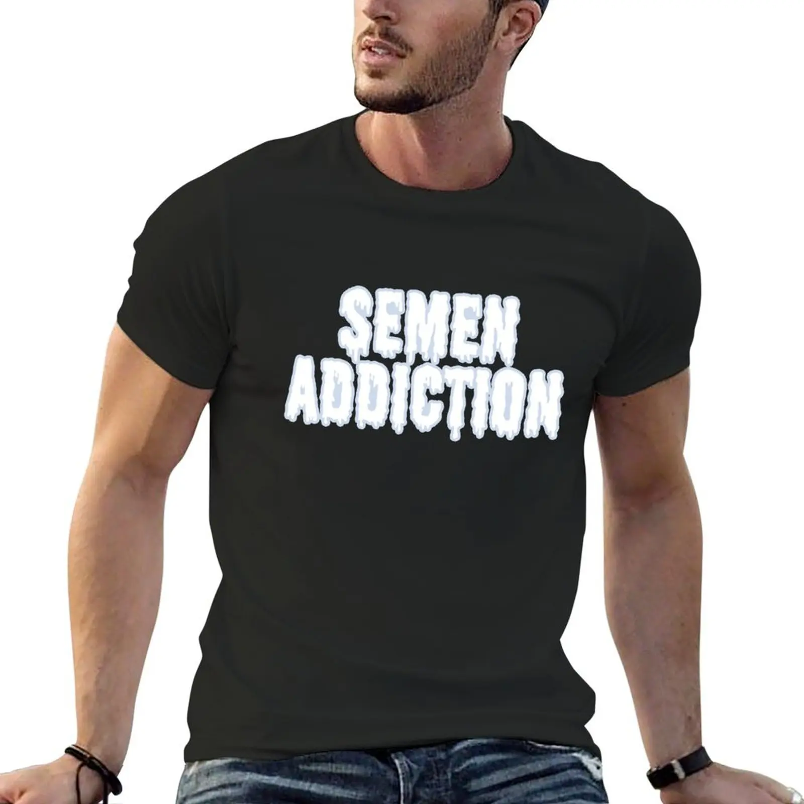 semen addiction T-Shirt summer clothes boys whites cute tops mens champion t shirts