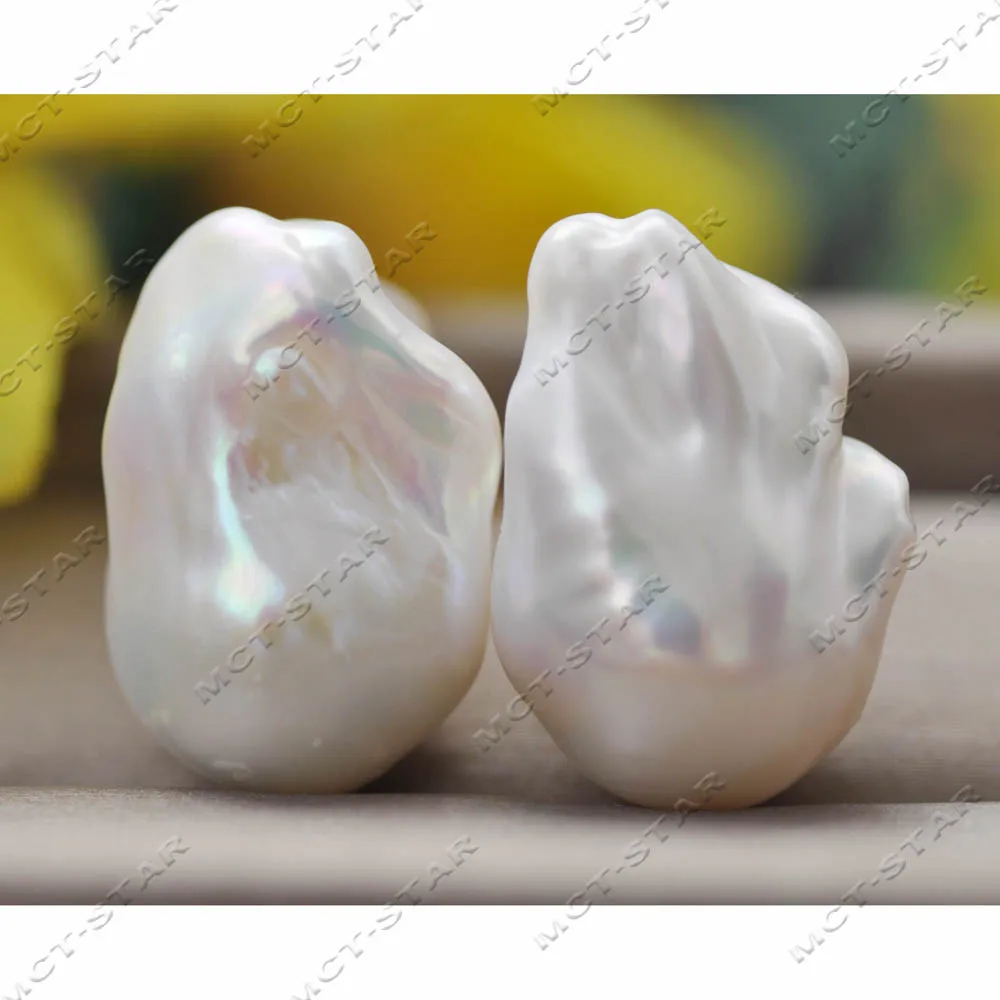 

MCT·STAR Z13696 19mm White Baroque Reborn Keshi Pearl Clip Earring Custom Jewelry