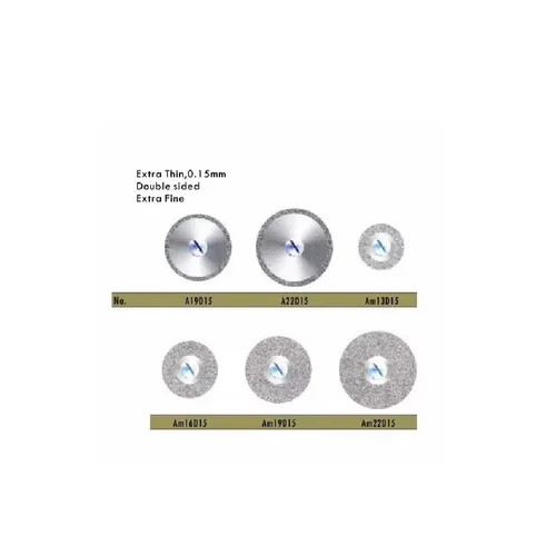 Imagen 2 del producto 4 unids/set disco de diamante Dental con aguja Extra fino 0,15mm doble cara Extra fino diámetro 13-22mm herramientas de Material de odontología