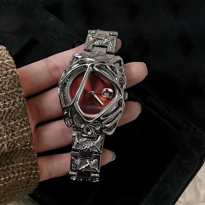 ساعة كرمة الجنس المتضاد الأنيقة على طراز المرمر Y2K ساعات أوروبية أمريكية على شكل خاص ساعات متخصصة متقدمة #2