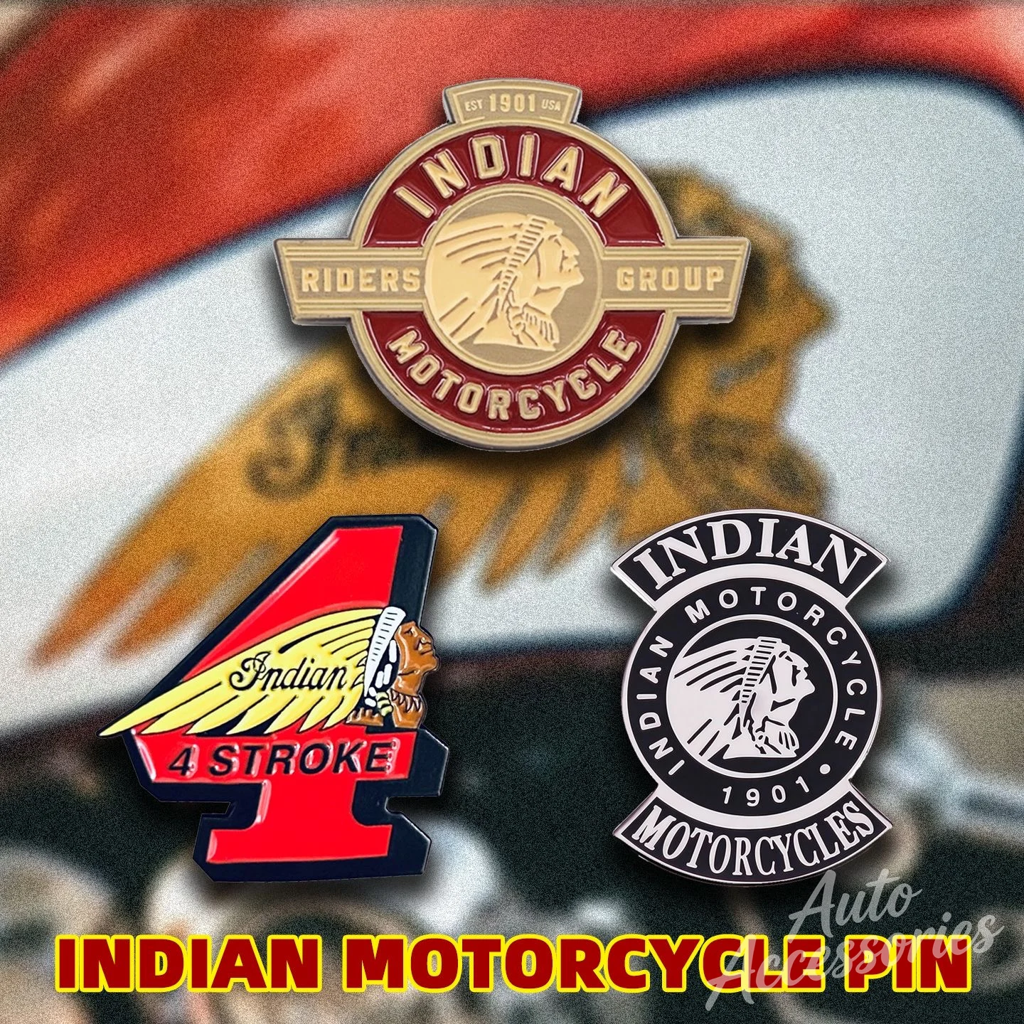 Broche de Pin de Metal Retro para mochila, ropa, sombrero, decoración de motocicleta para Indian, Scout Classic Bobber 101 Scout Springfield Roadmaster