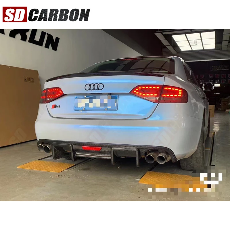 Picture 6: For Audi Regular A4 A4 B8 2008-2012 Carbon Fiber Car Rear Bumper Diffuser Rear Splitters Spoiler Back lip Car Accessories