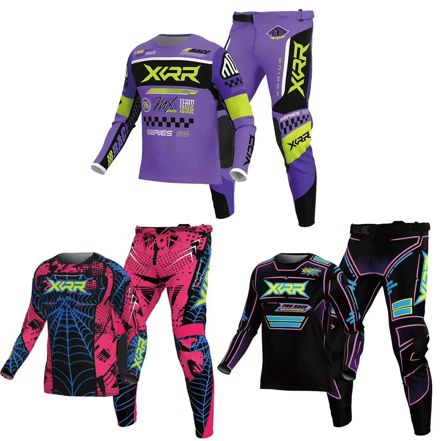XCRR Youth Jersey and Pants Combo Motocross MX Dirt Bike MTB BMX Enduro Racing Suit Children Kid Boy Girl Gear Set