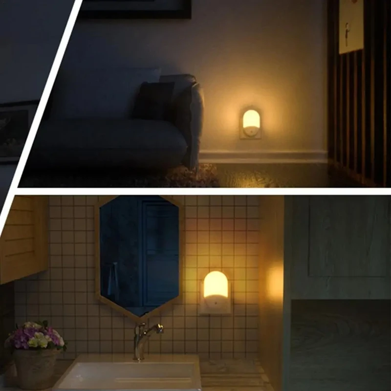 Plug In Night Light LED Night Light Lamp With Smart Sensors Dusk To Dawn Sensor Adjustable Brightness For Kids EU Plug