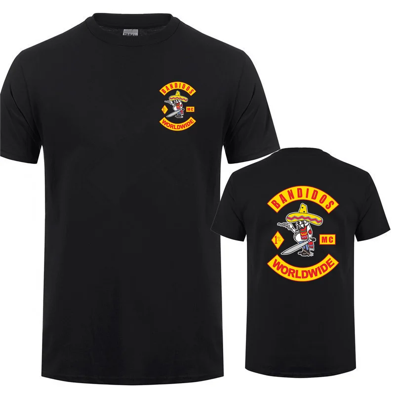 Bandidos MC Worlwide футболка летние мужские хлопковые футболки с коротким рукавом Bandidos MC Мужской Топ, футболка