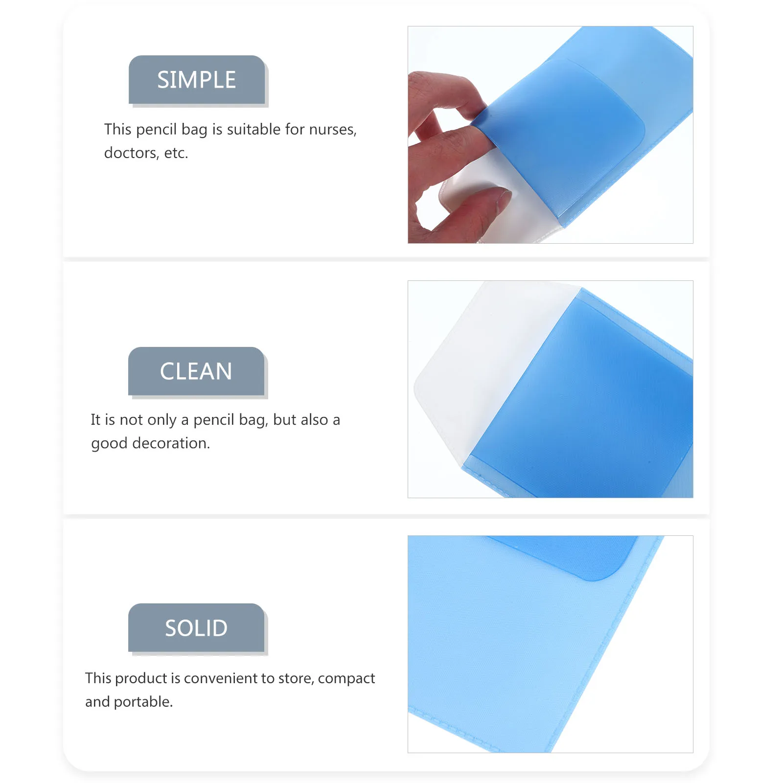 

10Pcs Pencil Bag PVC Pen Organizer Insert Type Nurse Pen Storage Pens Pouch Hospital Supply Storage Container