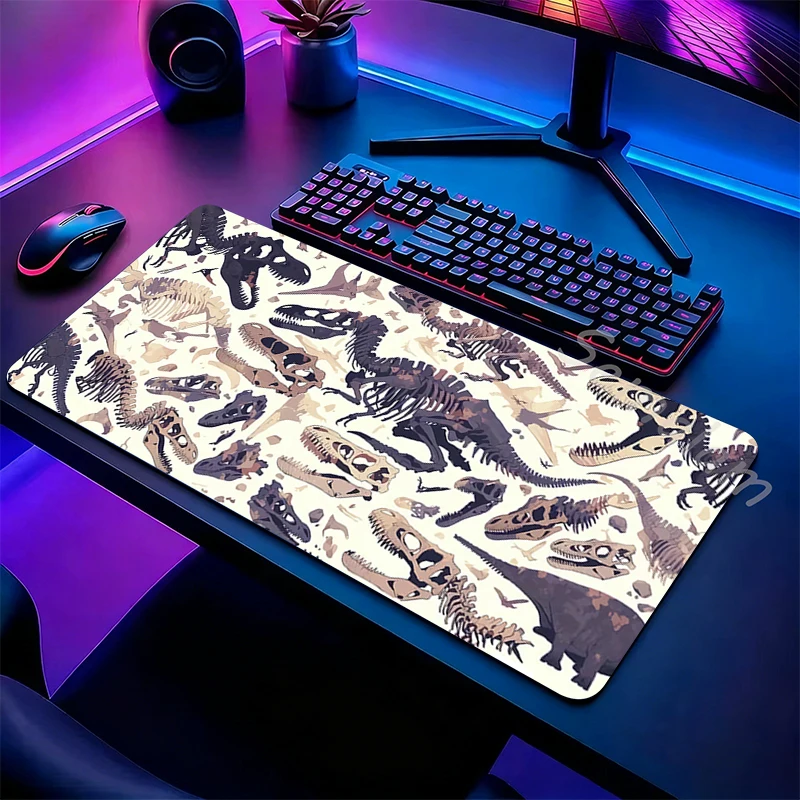 1pc Dinosaurs and Wrecks Mouse Pad Large Gaming Non-slip Rubber Base Desk Mat Stitched Edge Keyboard Pads PC Tablet for Office