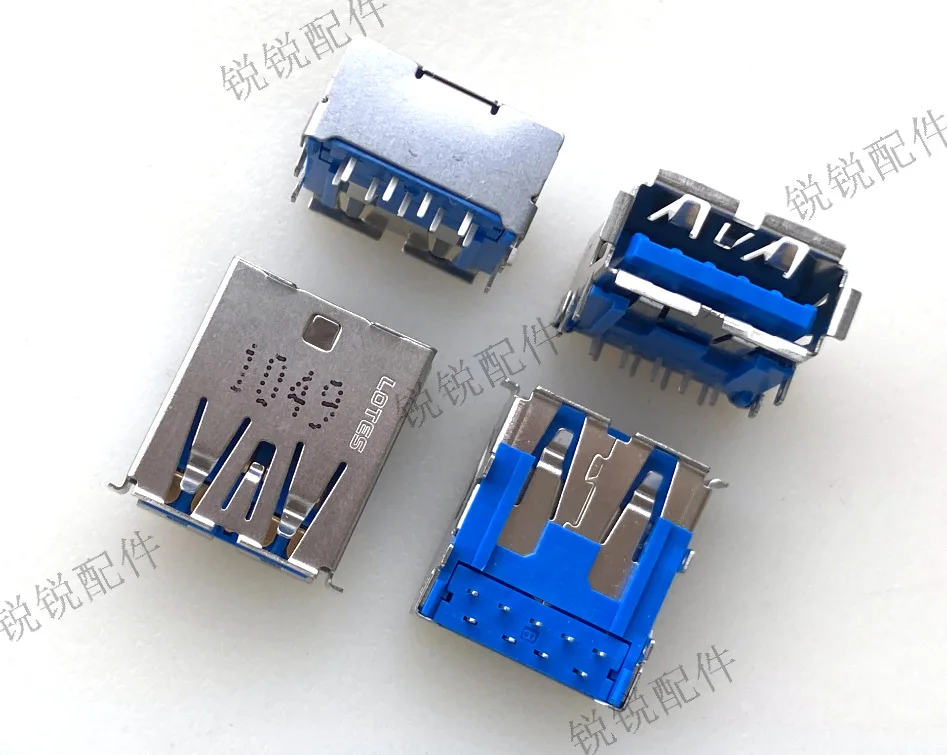 Fro notebook, computer USB 3.0 interface, socket 9 pin board, crimping, blue rubber core A female connector