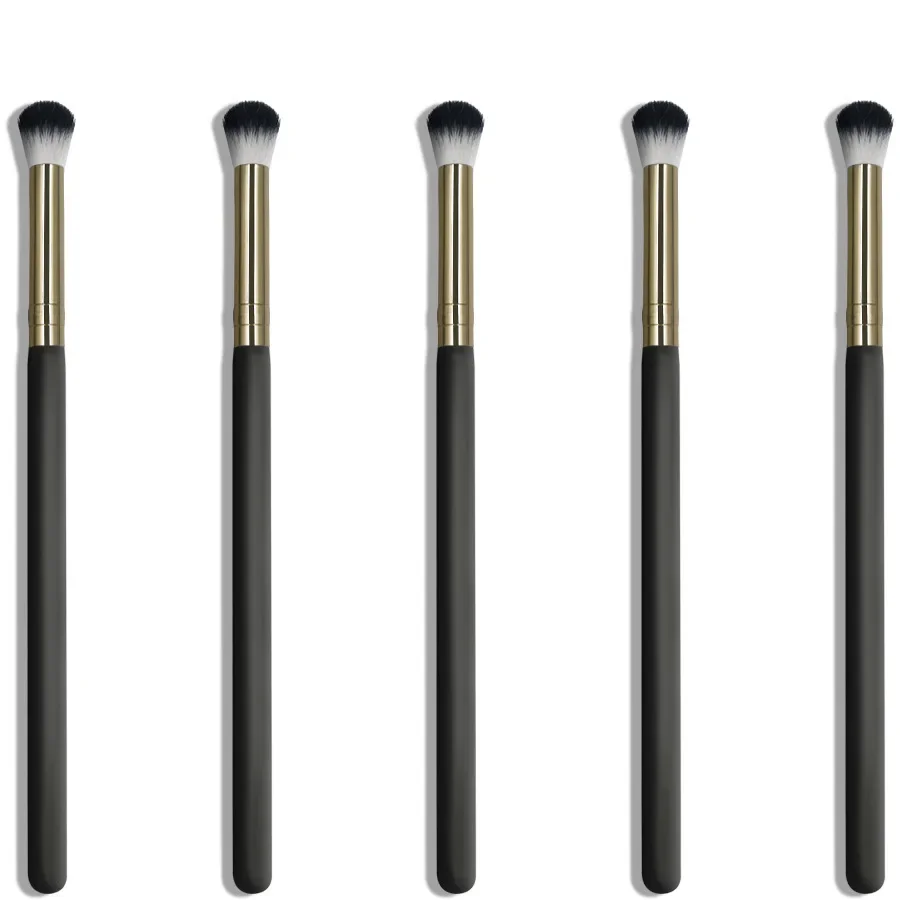 2 Pcs Soft Hair Eye Shadow Brush Black Gold Tube Double Hair Eye Smudge Brush Makeup Brush Makeup Tools Beauty Cosmetics