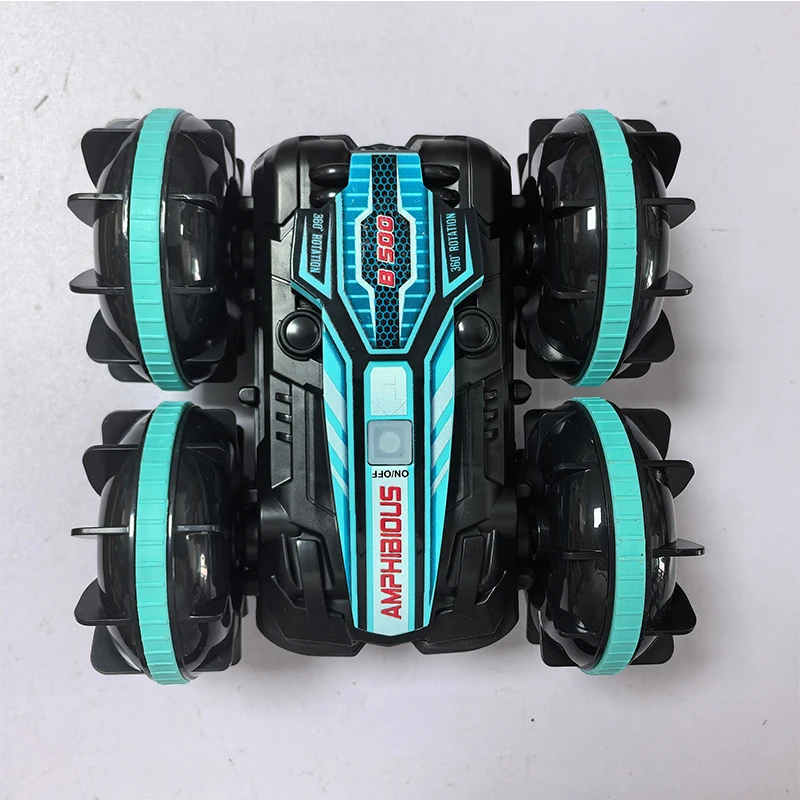 Remote-controlled toy car, with colorful flashing lights, suitable for both water and land use, a gift for children