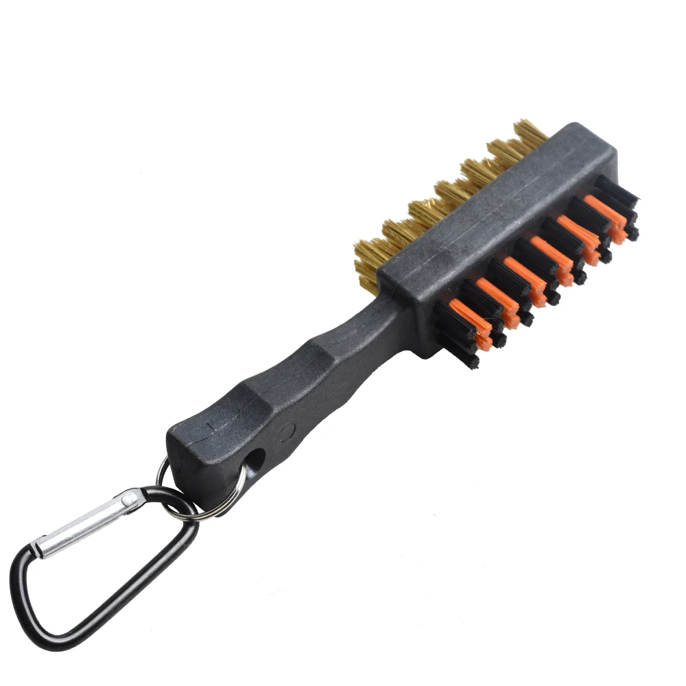 Golf Club Brush Groove Cleaner Dual Sided Tools Portable Metal Lightweight Nylon Accessories