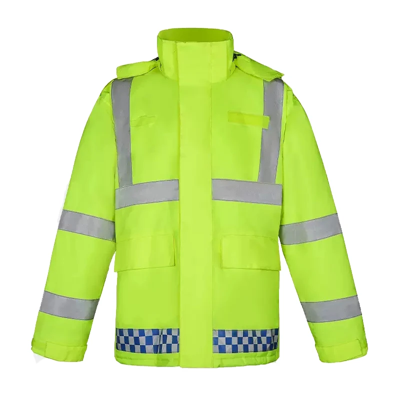 Safety Jacket Reflective Waterproof Winproof Coldproof Hi Viz Winter Jacket Oxford Jackets for Men with Detachable Cotton Liner