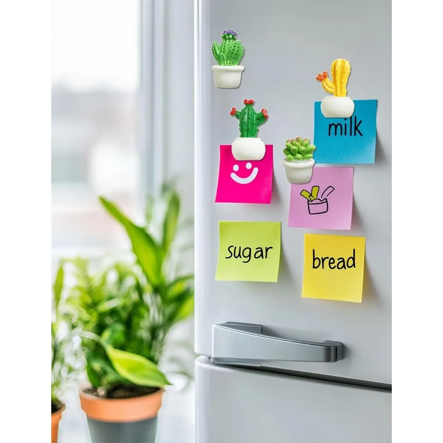 Cactus Fridge Magnets Cute Refrigerator Magnets 3D Plant Decorative Magnets for Office Kitchen Locker 8PCS