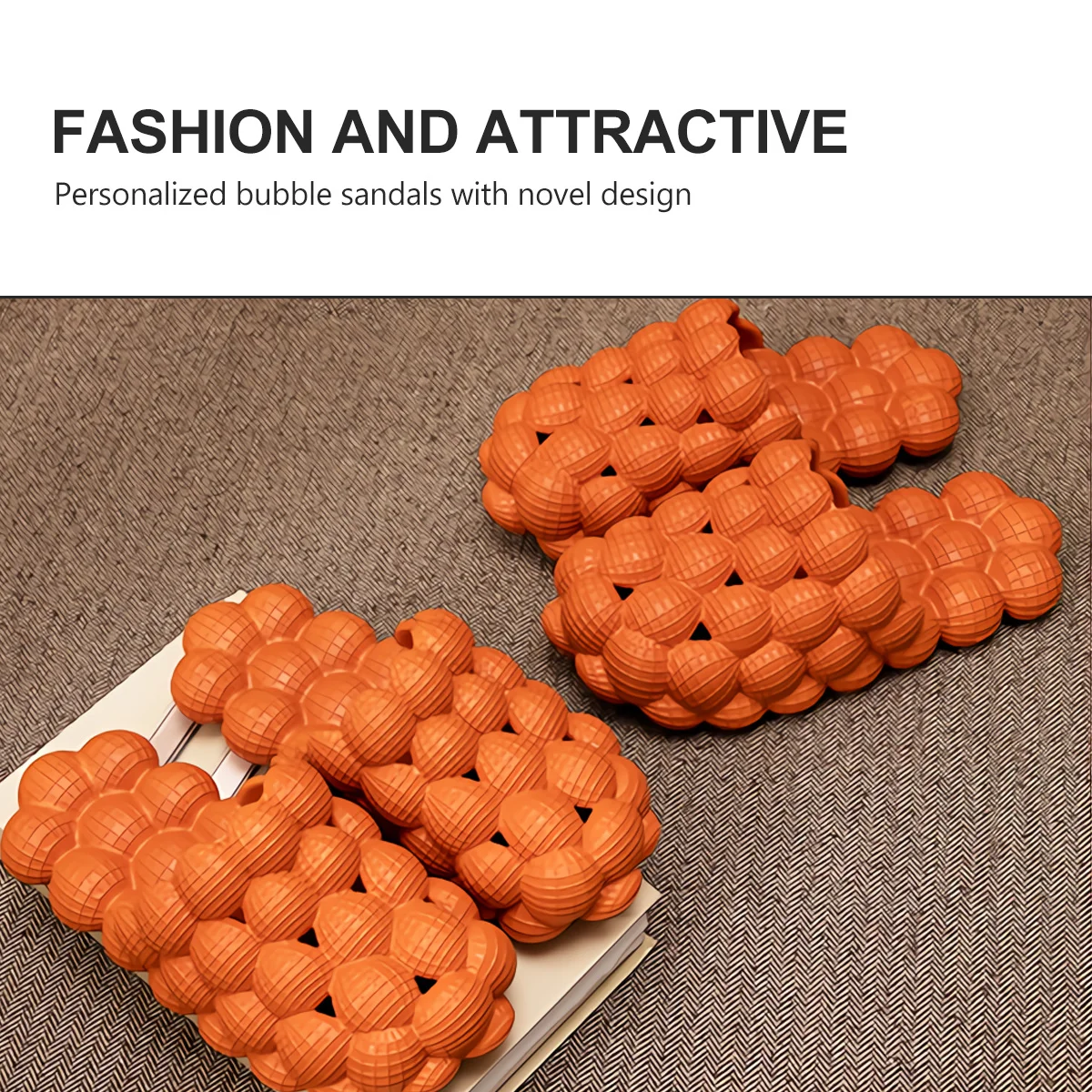 

1 Pair Summer Male Female Personality Bubble Sandals Slippers Non-Slip Home Household Comfortable Soft Durable Breathable Beach