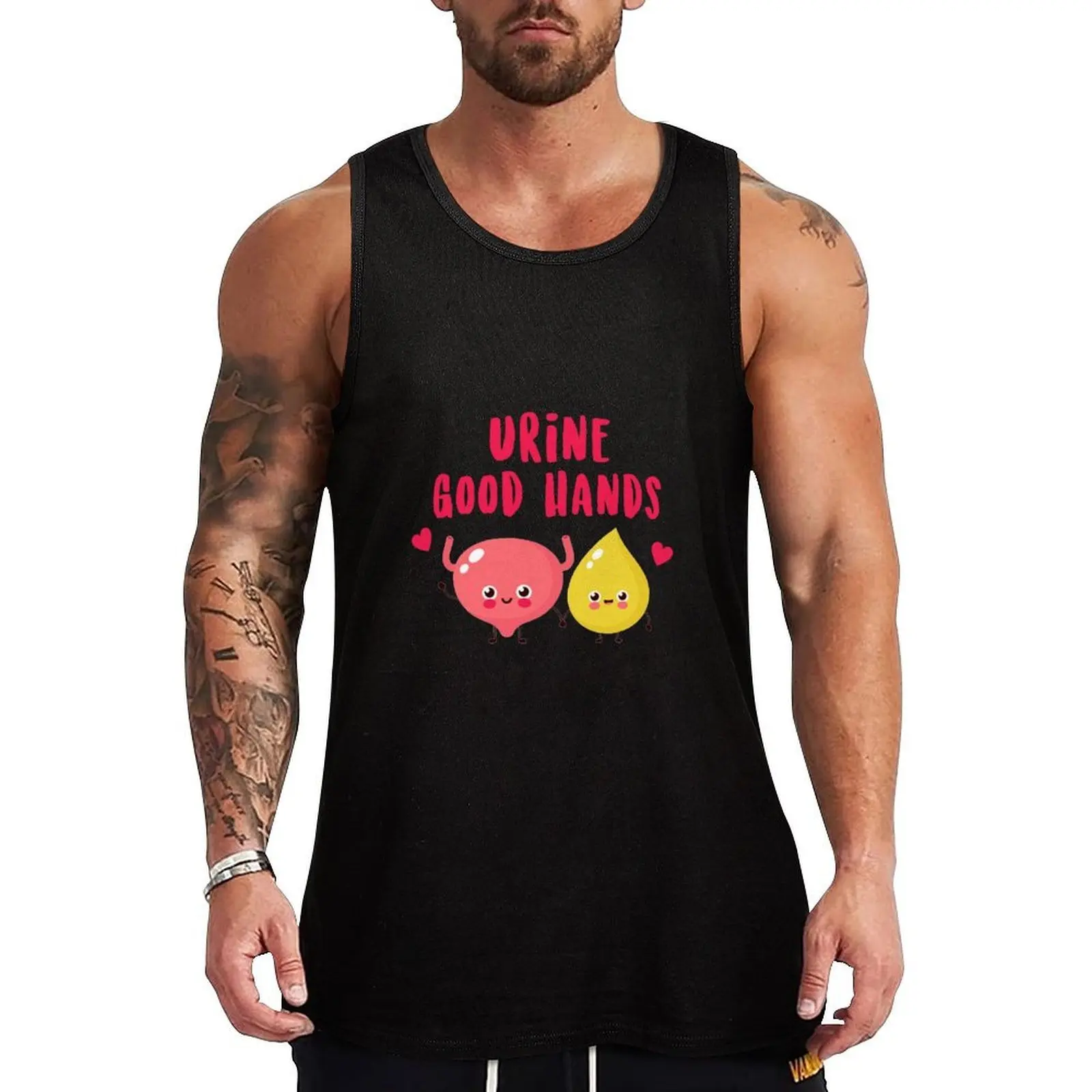 Urine Good Hands [medical, nursing puns] Tank Top Training Tank Top Lightweight Moisture Wicking Fabric
