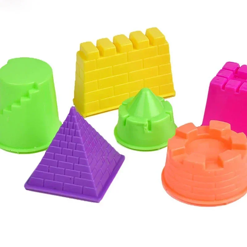 6pcs/set Castle Sand Clay Mold Portable Baby Children Kids Educational Mould Toys Building Sights Sandcastle Beach Sand Toys