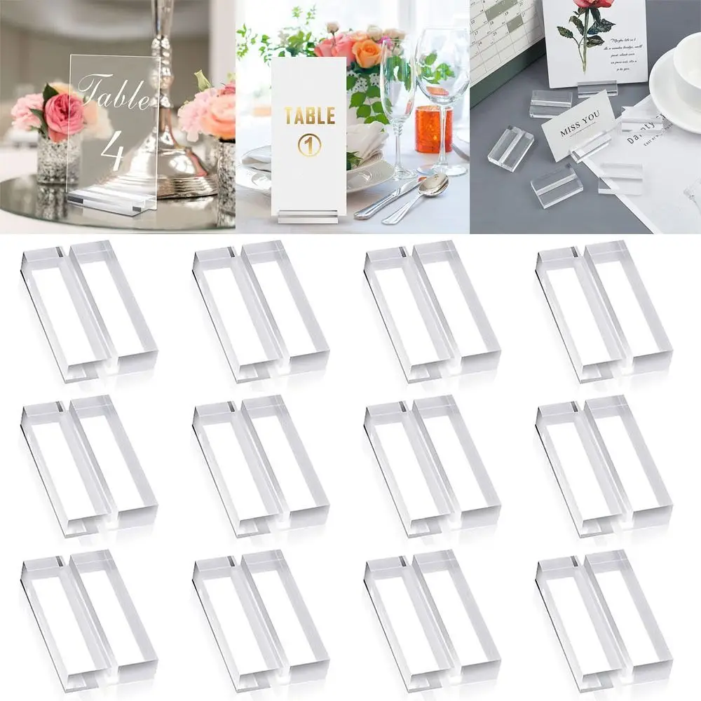 Picture Cards Display Stand Wedding Supplies Photos Clips Clamps Stand Acrylic Sign Holder Table Numbers Holder Place Card