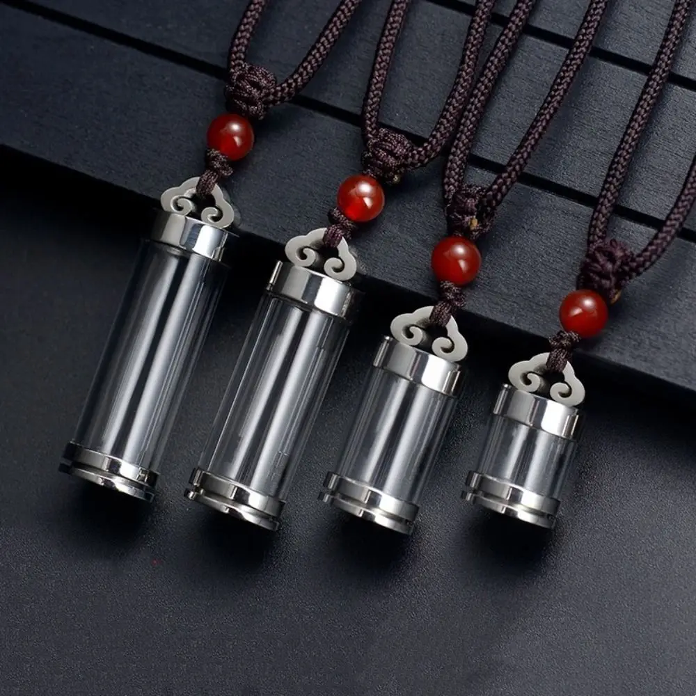Gold Silver Vial Necklace Titanium Steel Glass Tube Ashes Urn Pendant Openable Transparent Memorial Jewellery Keepsake Pendants