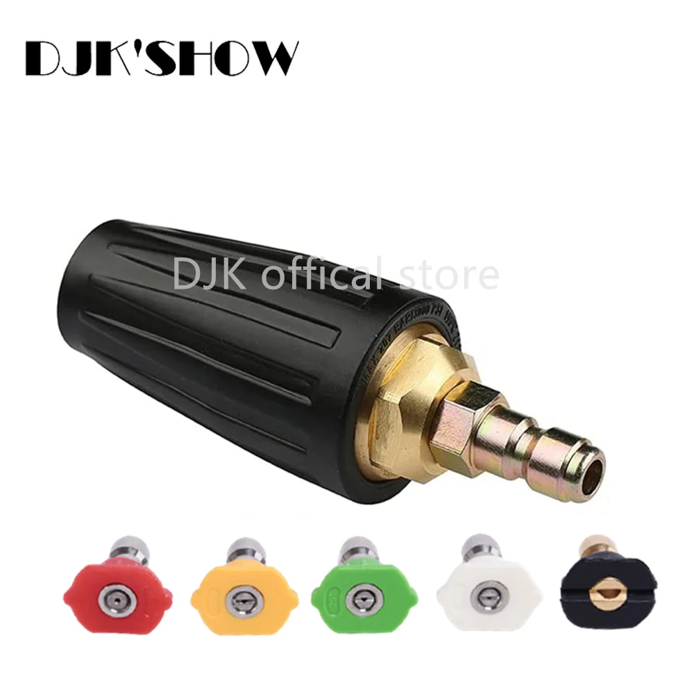 

4000PSI High Pressure Washer Gun Turbo Nozzle 1/4" Quick Connect 040 Brass Sprayer Fast Rotate Tip Water Cleaner Car Accessories