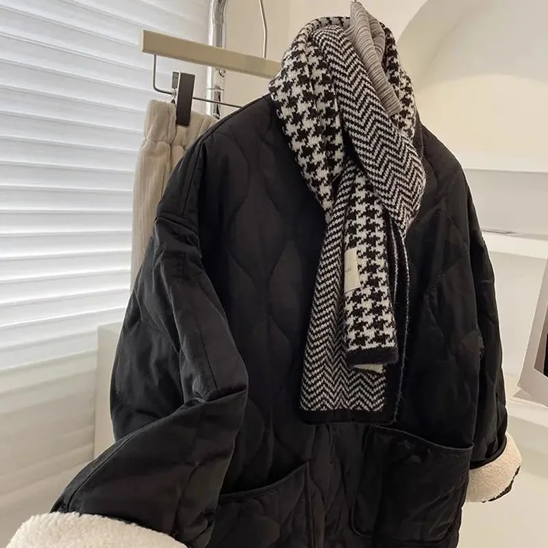 Parka de algodón de empalme para mujer, chaqueta de plumón a la moda, abrigo de invierno, novedad de 2024