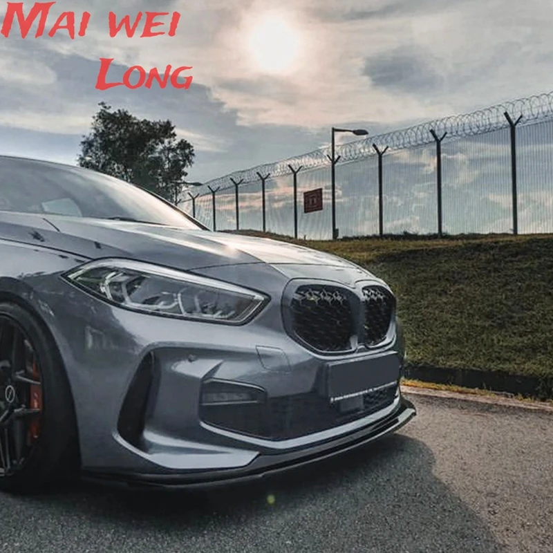 For BMW 1Series F40 118i 120i 128ti M Sport 2020+ Car Front Bumper Lip Spoiler Splitter Diffuser Detachable Body Kit Cover Guard