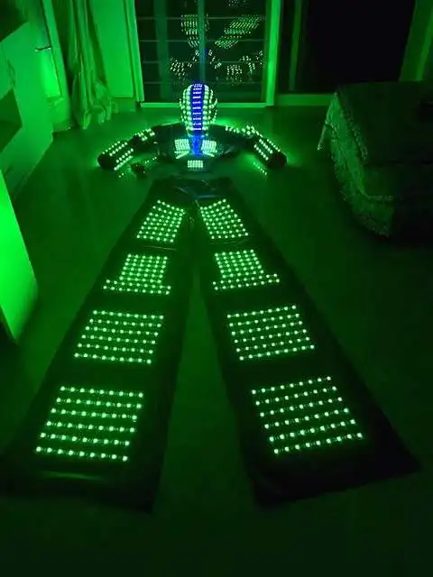 impreza taneczna na scenie wieczór Ubrania robota LED Kostium robota David Guetta Kombinezon robota LED Kombinezon robota