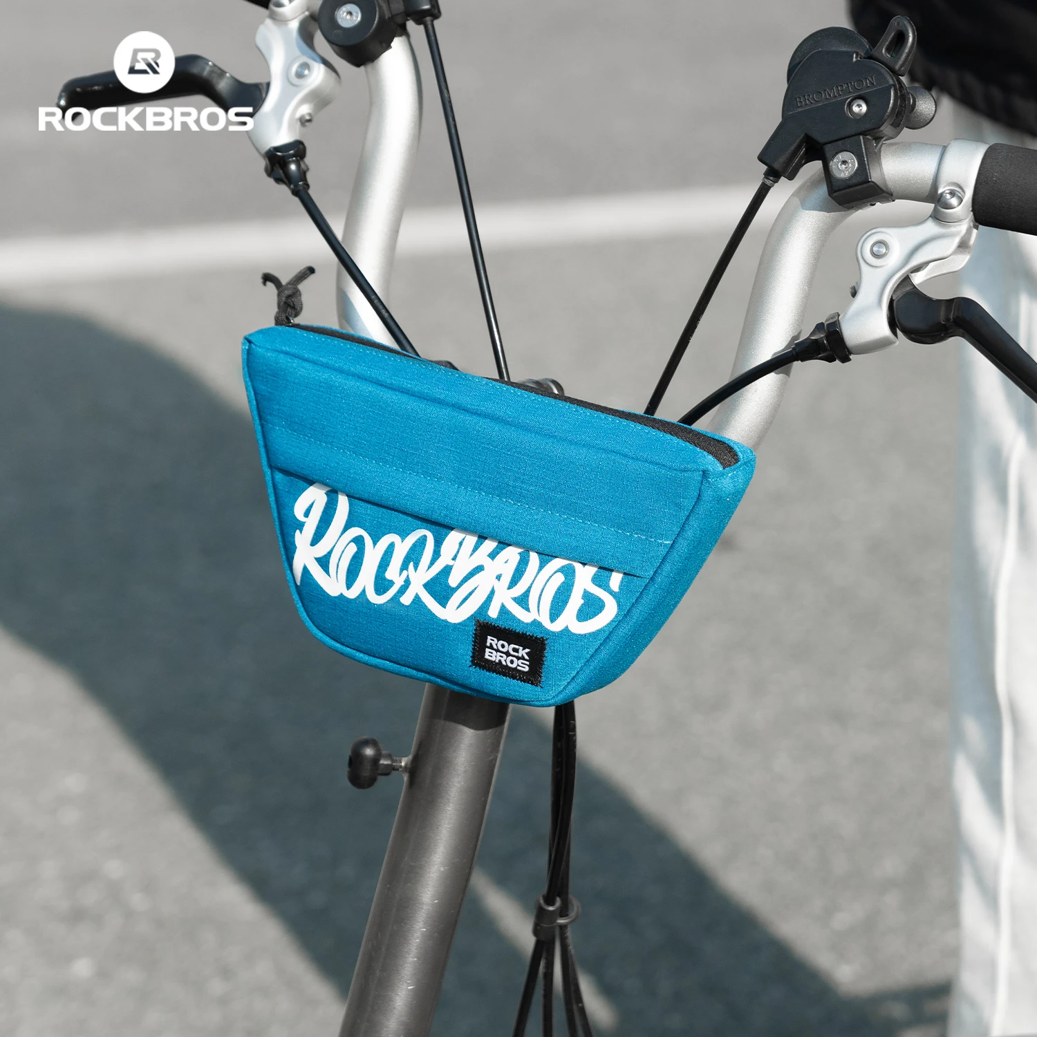 ROCKBROS Bike Front Tube Bag for Brompton Handlebar Bag Portable Large Capacity 0.7L Waterproof Multifunction Bag