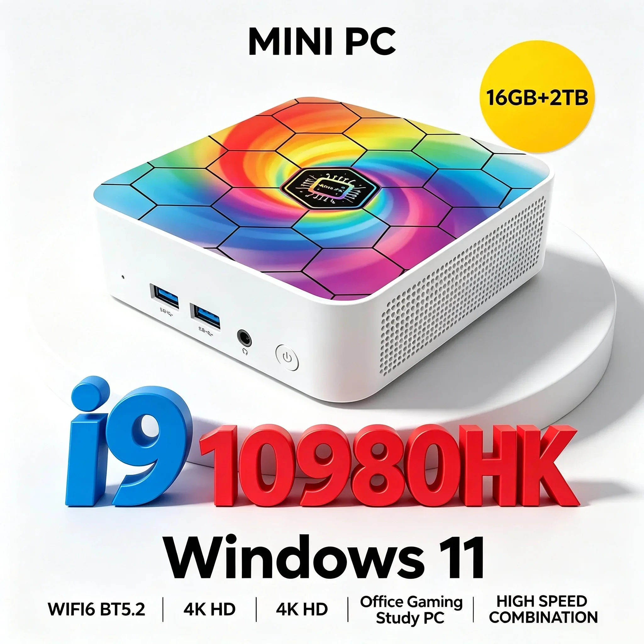 Slim Mini Desktop PC Intel Core I9‑10980HK Windows 11 16GB RAM 1‑2TB SSD WiFi6 BT5.2 Mini‑Form‑Factor Host For Household Office