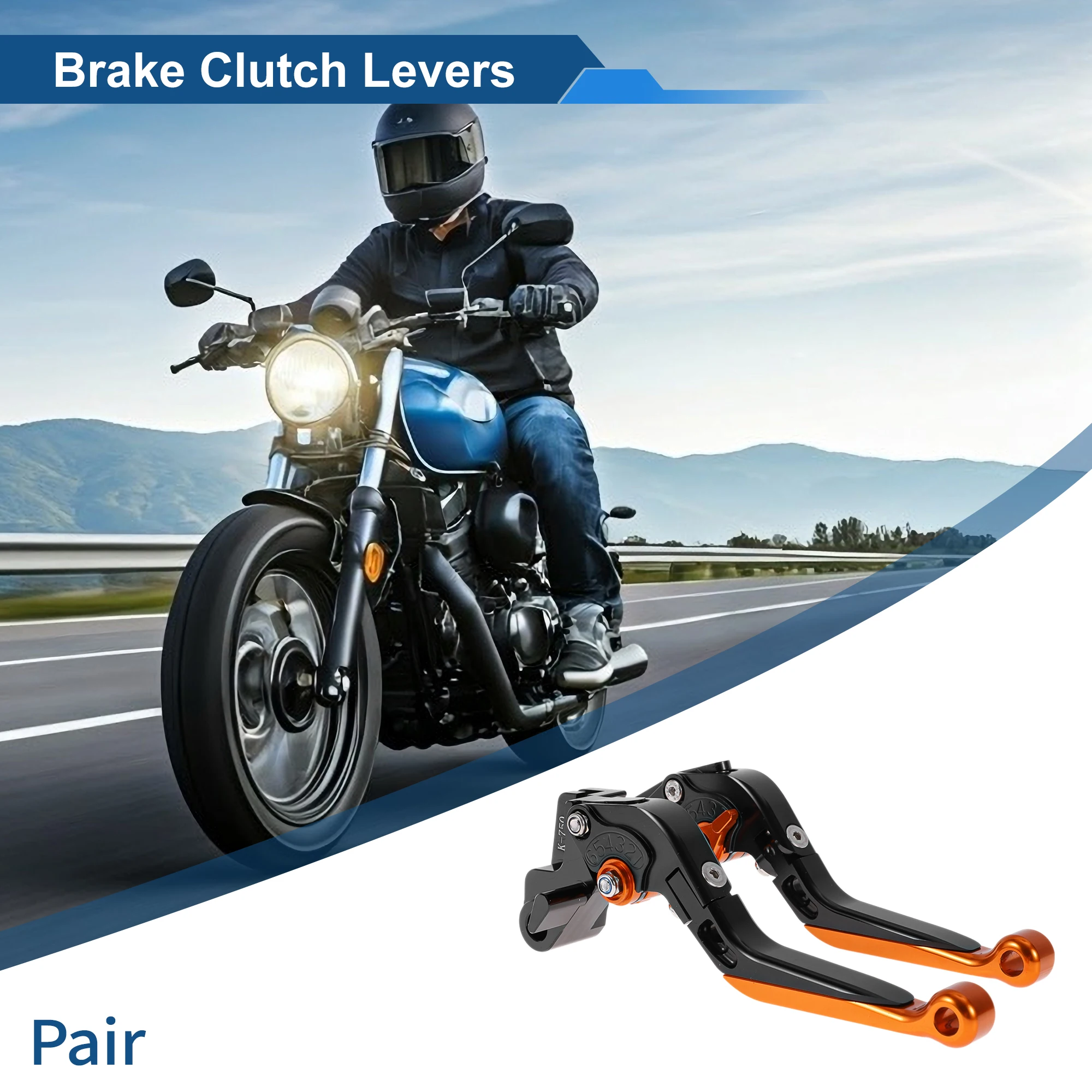 

Motoforti Adjustable Short Long Brake Clutch Lever for Kawasaki NINJA650R Black Orange