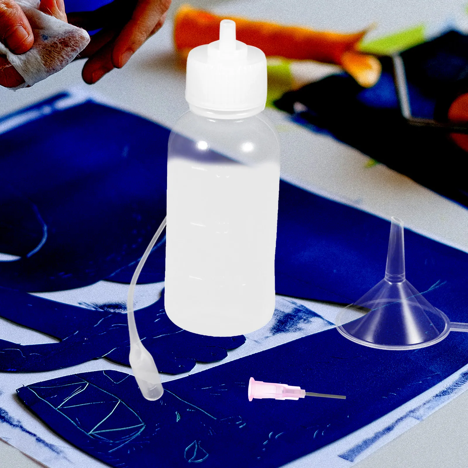 

1 set Glue Application Bottles Set Long Neck Funnel Dispenser Squeeze for Crafts Adhesives Paints Oil Precision Storage Reusable