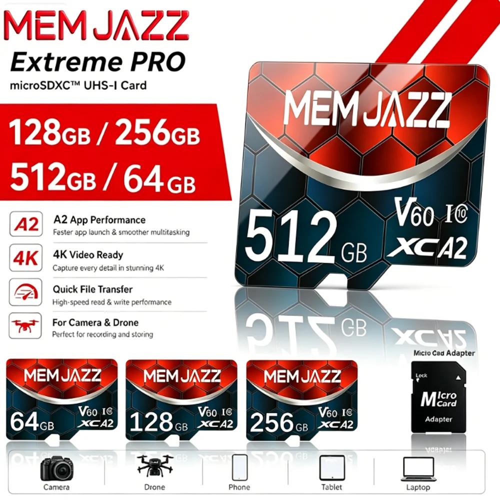 For Switch OLED Gaming 32GB 64GB 128GB 256GB 512GB Memory Card Micro TF SD SD Card U3 V30 A2 Class 10 High Speed Top Quality