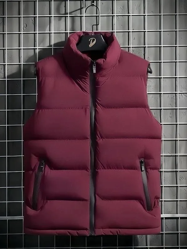 Men's down Cotton Vest 2026 New Autumn Winter Sleeveless Jacket Outerwear Durable Casual Style Zipper Closure Warmth Windproof
