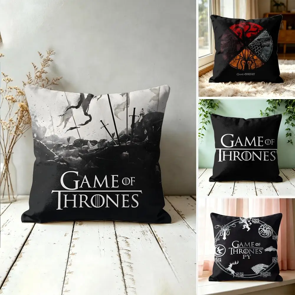 T-Thrones Show Game Cushion Cover Square Decorative Throw Pillow 40x40cm For Sofa Bedroom Living Room Home Decor
