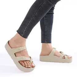 Eyriphy Women's Platform Sandals with Arch Support Thick Soles Adjustable Buckle Ultra Cushion Slippers Outdoor Women Sandals