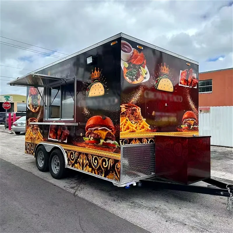 Gourmet Cuisine Mobile Cart Dining Truck Trailer Fast Food Service Package Hot Slae