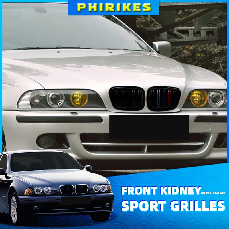 

Front Center black Wide Kidney Hood Grille Grill For BMW E39 525 528 530 535 M5 1997 2003