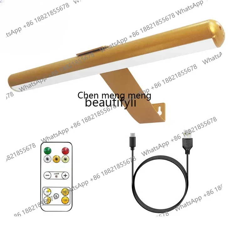 

ss cn8350 ss 8350 Oval Oil Painting Lamp Magnetic Suction Bathroom Mirror Front Lamp Remote Control Dimmable Three-Color Paintin